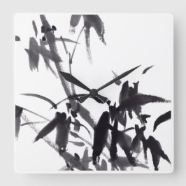 Reloj Cuadrado Chinesische Kunst mit Bambusmotiv