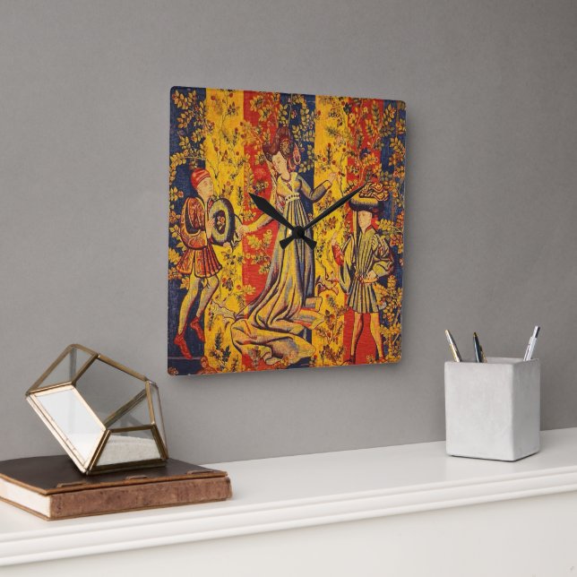 Reloj Cuadrado Chinoiserie italiana de estilo mediterráneo de col (Oficina)