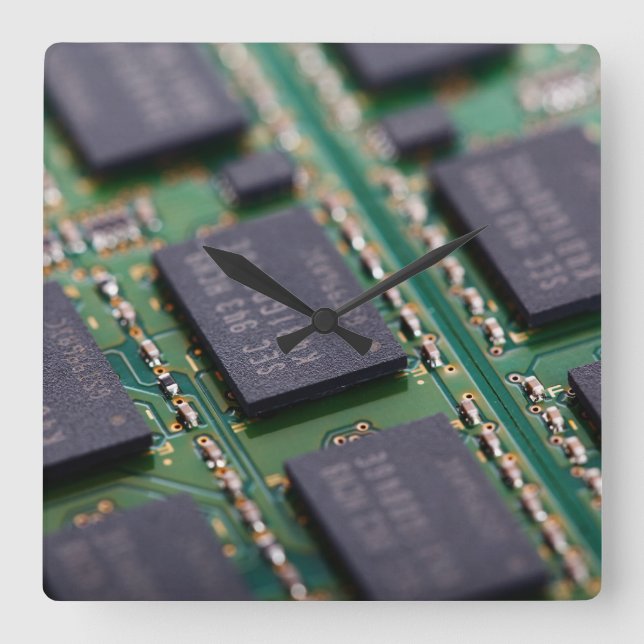 Reloj Cuadrado Chips de memoria de computadora (Anverso)