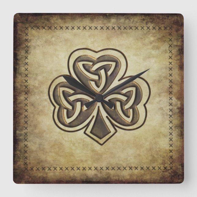 Reloj Cuadrado Chismoso de la suerte irlandés (Anverso)