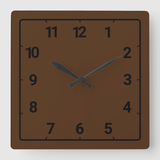 Reloj Cuadrado Chocolate brown (Anverso)