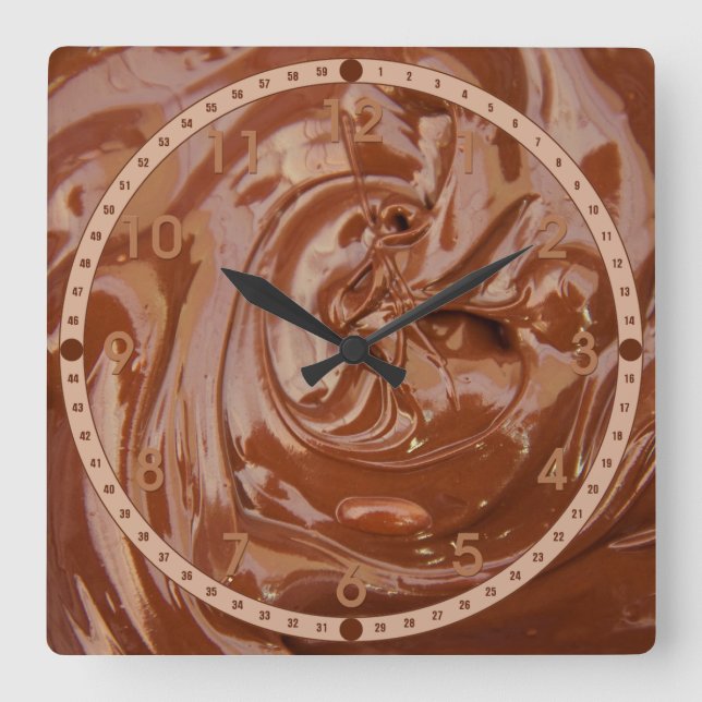 Reloj Cuadrado Chocolate fundido (Anverso)