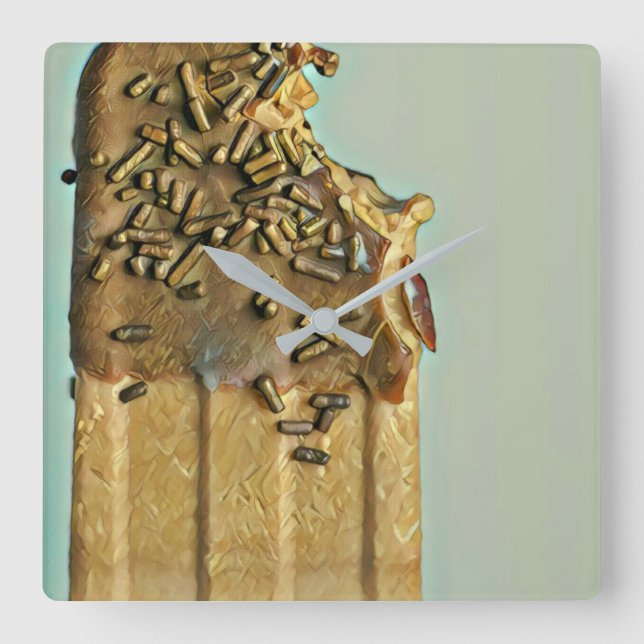 Reloj Cuadrado Chocolate ice cream popsicle (Anverso)