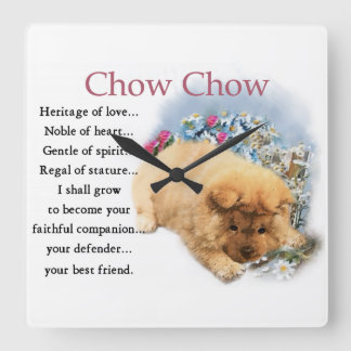 Reloj Cuadrado Chow Chow Herencia de Cachorro de Amor