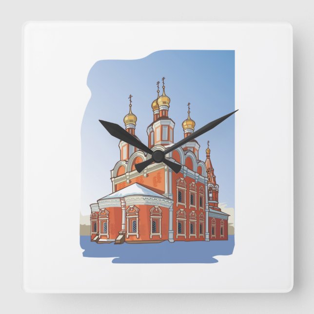 Reloj Cuadrado Christian Orthodox Temple (Anverso)