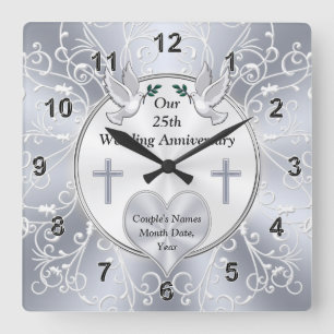Reloj Cuadrado Christian, regalo de 25 años de Boda,