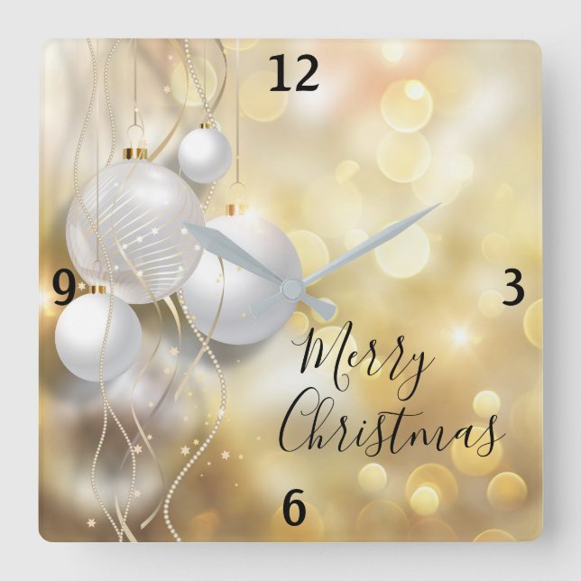 Reloj Cuadrado Christmas Ornaments (Anverso)