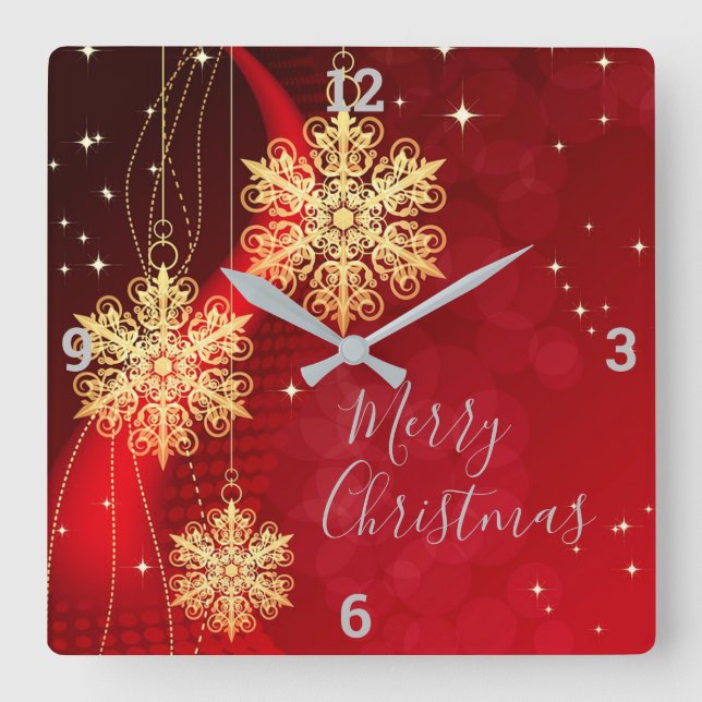 Reloj Cuadrado Christmas Ornaments (Anverso)