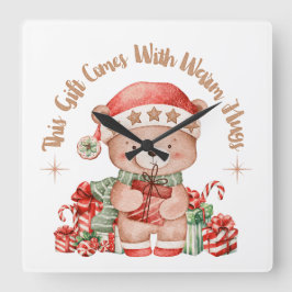 Reloj Cuadrado Christmas Teddy Bear Wall Clock Nursery
