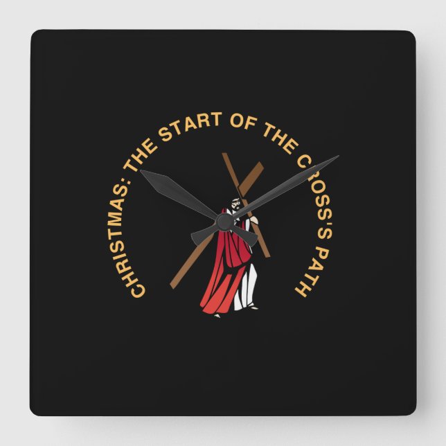 Reloj Cuadrado Christmas: The Start of the Cross's Path (Anverso)