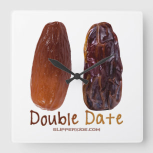 Reloj Cuadrado Chrivele divertido de dos citas de SlipperyJoe