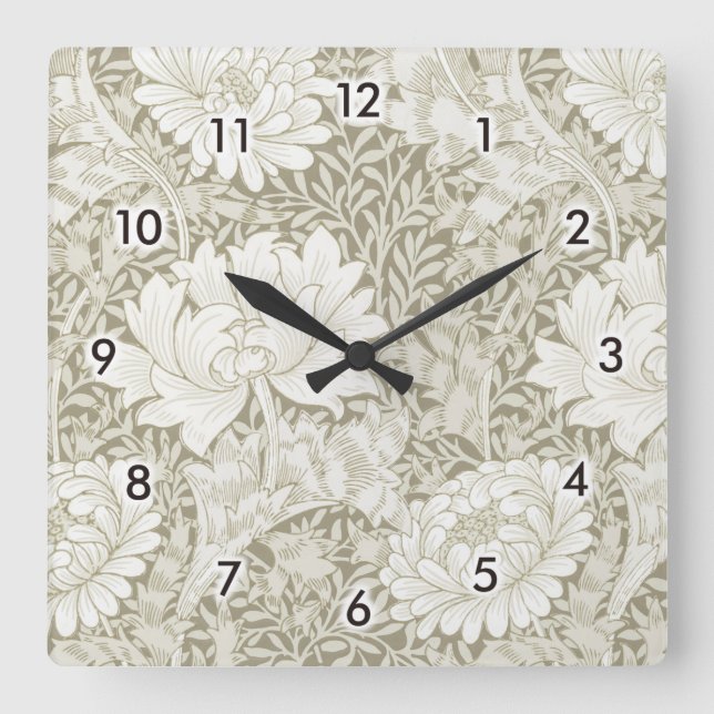 Reloj Cuadrado Chrysanthemum Ivory, William Morris (Anverso)