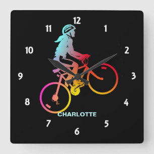Reloj Cuadrado Ciclismo en bicicleta ciclista deportivo al aire l