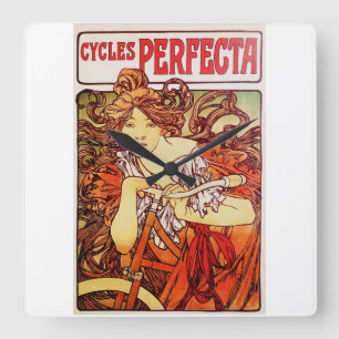 Reloj Cuadrado Ciclos Perfecta de Alphonse Mucha