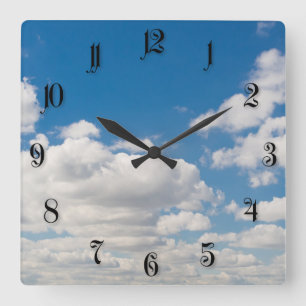 Reloj Cuadrado Cielo azul turbio