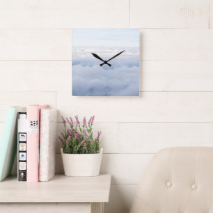 Reloj Cuadrado Cielo pastel y sueño de nubes esponjosas 1