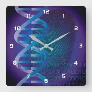 Reloj Cuadrado Ciencia médica de huellas digitales de ADN