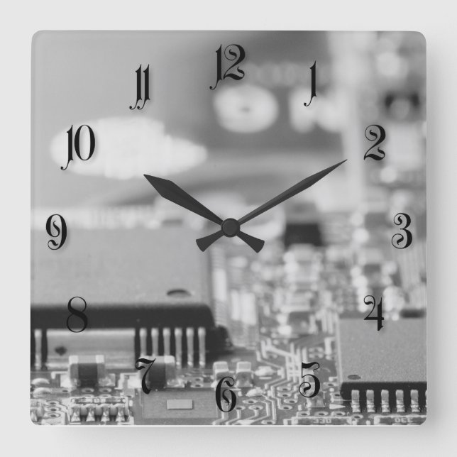 Reloj Cuadrado Cierre de chips del ordenador (Anverso)