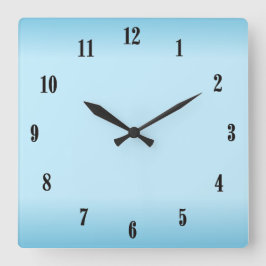 Reloj Cuadrado Cifras azules en negro