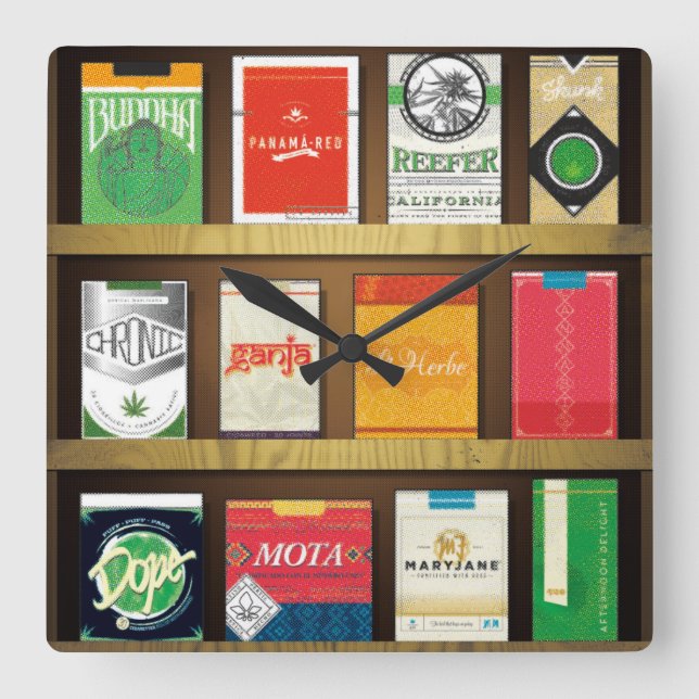 Reloj Cuadrado Cigaweed (Anverso)