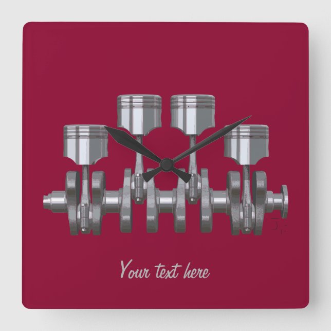 Reloj Cuadrado Cigüeñal del pistón (Anverso)