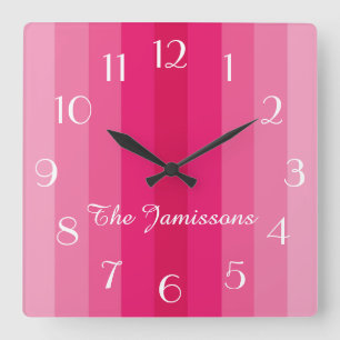 Reloj Cuadrado Cinco sombras de rosa, reloj, personalizado