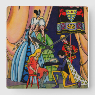 Reloj Cuadrado Cinderella, the prince and the glass slipper