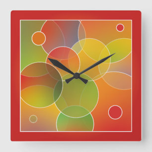 Reloj Cuadrado Circles/Hearts/gradient CIRCLES by masanser pixela