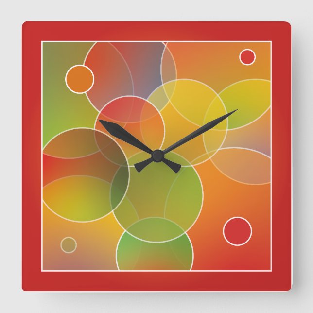 Reloj Cuadrado Circles/Hearts/gradient CIRCLES by masanser pixela (Anverso)