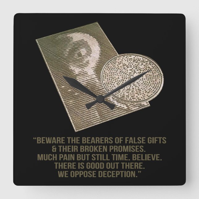 Reloj Cuadrado Círculo artístico de cultivo (Anverso)