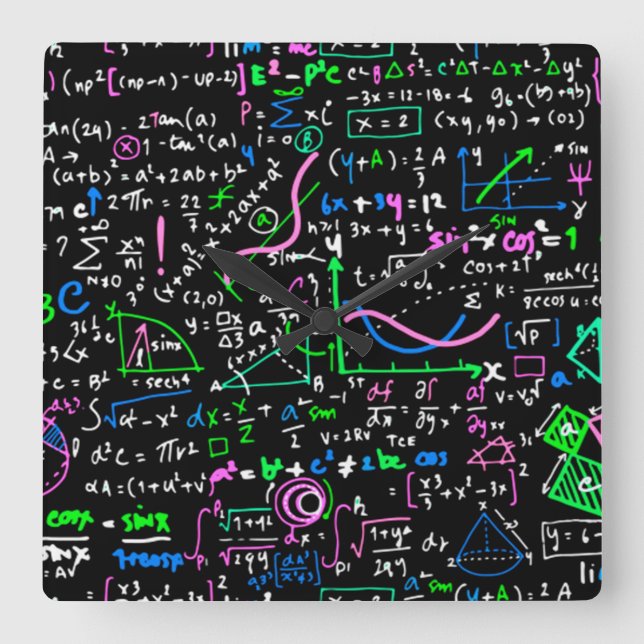 Reloj Cuadrado Círculo de educación matemática lineal (Anverso)