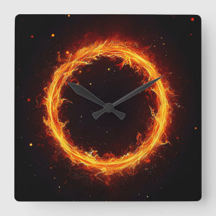 Reloj Cuadrado círculo de fuego