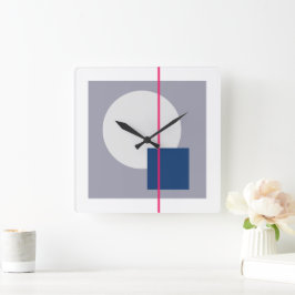 Reloj Cuadrado Círculo flotante 4