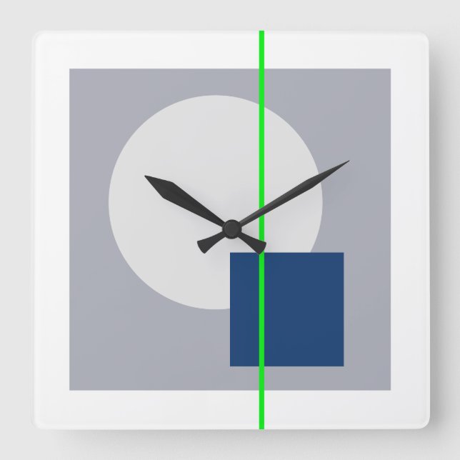 Reloj Cuadrado Círculo flotante 4 (Anverso)