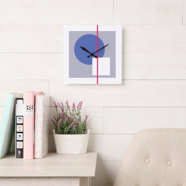 Reloj Cuadrado Círculo flotante 4 (Sala de lectura)