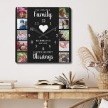 Reloj Cuadrado Cita de familia de Collages de fotos de 10 cuadrad<br><div class="desc">Crea tu propio reloj de pared de collage de fotos con 10 de tus fotos cuadradas favoritas de instagram. El reloj con tiras de fotos te ayuda a valorar tus momentos especiales y también hace un regalo para padres, abuelos y amigos. El reloj familiar personalizado lo convierte en un regalo...</div>