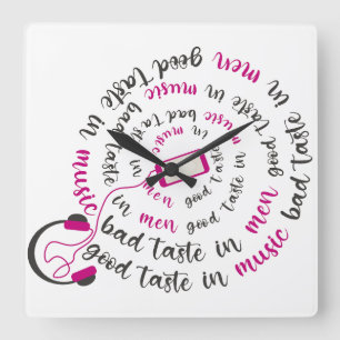 Reloj Cuadrado Cita de Girona Buen gusto en la música mal gusto e