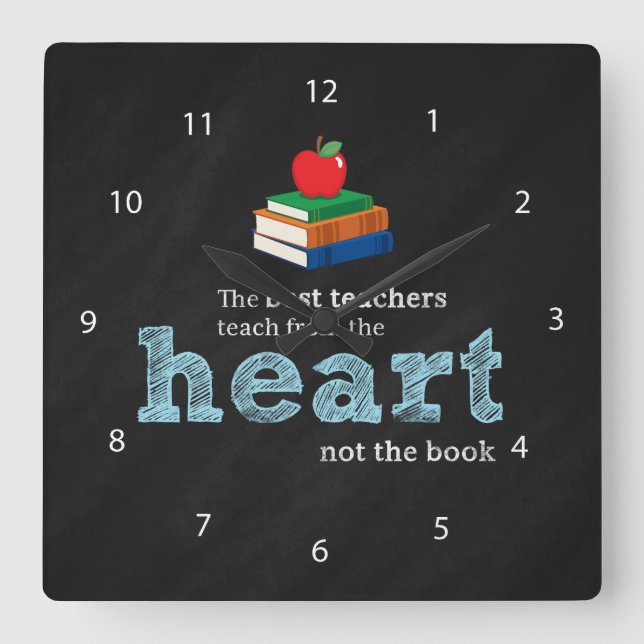 Reloj Cuadrado Cita del profesor (Anverso)