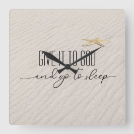 Reloj Cuadrado Cita inspiradora Sobre Arena De Playa