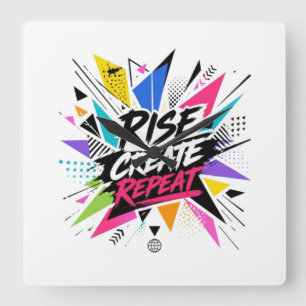 Reloj Cuadrado Cita Motivacional Inspiradora Crear Repetir Ascend