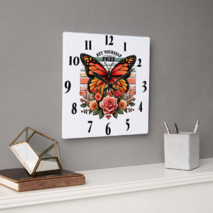 Reloj Cuadrado Cita/Salto inspirador/Mariposa