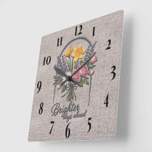 Reloj Cuadrado Cita/Sublimación inspiradora de días más brillante