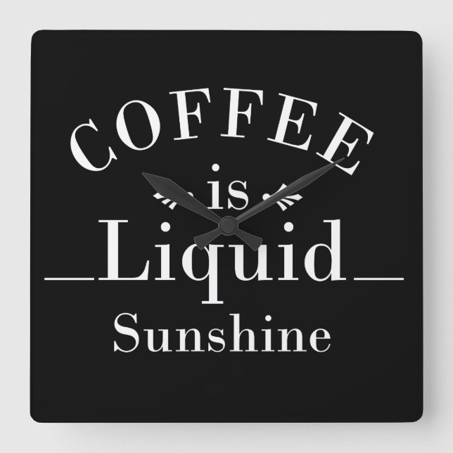 Reloj Cuadrado Citas divertidas de bebedores de café (Anverso)