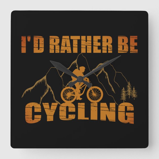 Reloj Cuadrado Citas divertidas de ciclismo (Anverso)