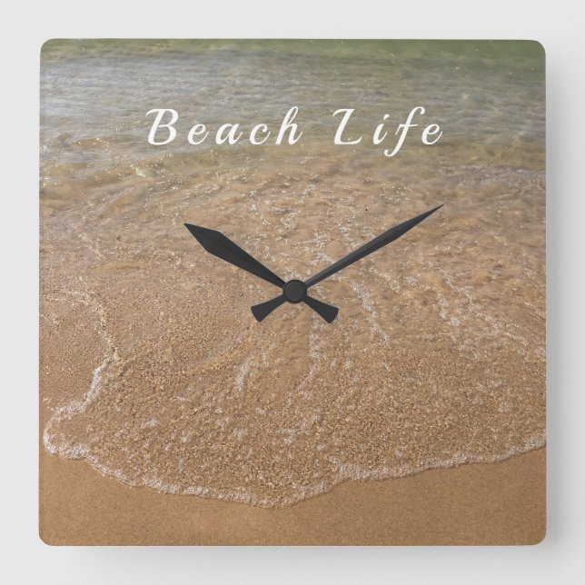 Reloj Cuadrado Citas náuticas de agua de mar acuática (Anverso)