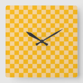 Reloj Cuadrado Citrus cream checkered board pattern