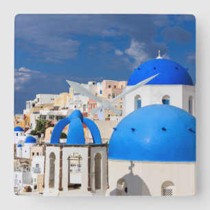 Reloj Cuadrado Cityscape de Santorini, Grecia