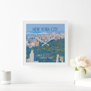 Reloj Cuadrado Ciudad de Nueva York   Disfrutar de Central Park