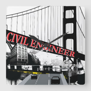 Reloj Cuadrado Civil Engineer