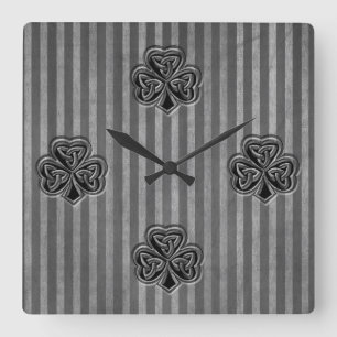 Reloj Cuadrado Clásico grunge irlandés afortunado shamrock